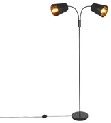 Nowoczesna lampa podłogowa czarna 2-punktowa - Carmen Nowoczesny Oswietlenie wewnetrzne