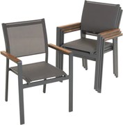 Krzesła balkonowe sztaplowane aluminiowe 4 szt. antracyt