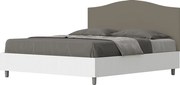 Łóżko bez stelaża 160x200 konstrukcja Frassino biała zagłówek sztucznej skóry cappuccino Grace