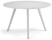 Stolik kawowy PRIMO ZEN, średnica 120 cm, biała podstawa, biały