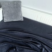 Koc gładki z mikrofibry 150x200 cm ciemnoszary