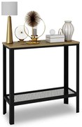 Nowoczesna konsola z półką czarny + dąb artisan N5-R06