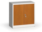 Szafy spawane z laminowanymi drzwiami, 800 x 800 x 400 mm, RAL 7035/czereśnia