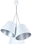 Biało-srebrna potrójna lampa wisząca F1-C87