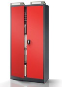 Biurowa szafa metalowa na akta JAN, 900 x 1850 x 400 mm, antracytowo-czerwona