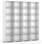 Biblioteka SILVER LINE, 4 kolumny, 2230 x 2400 x 400 mm, biały