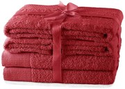 Czerwone bawełniane ręczniki zestaw 6 szt. frotte Amari – Restilo