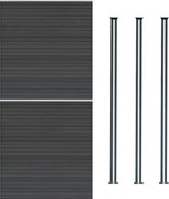 Panel ogrodzeniowy kompozytowy x 2 i słupki LED 6 stóp x 11,5 stopy - szary