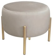 Pufa WILFRED MG VELVET szarobeżowa/złota ATOS