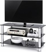 Szklany Stolik Czarny Pod Telewizor B7-H93