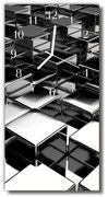 Zegar Szklany Pionowy Sztuka Metalowe sześciany czarny