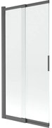 Mexen Fox parawan nawannowy 2-skrzydłowy przesuwny 85 x 150 cm, transparent, gun gray szczotkowany - 891-085-002-66-00