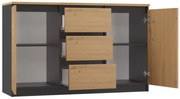 Komoda COSTA 1D3S/2D3S BA ANTRACYT ARTISAN 40/200/75 3 szafki, 6 szuflad
