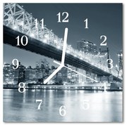 Zegar szklany kwadratowy Most