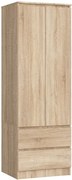 Szafa z 2 szufladami i drążkiem dąb sonoma W9-P03
