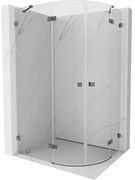 Mexen Lunar kabina prysznicowa półokrągła uchylna lewa 100 x 80 cm, transparent, gun gray szczotkowany - 833-100L-080P-66-00