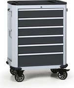 Wózek warsztatowy mobilny na narzędzia G2, 6 szuflad, grafitowy