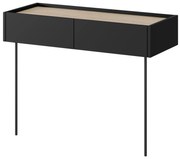 Toaletka Desin 100 cm z szufladami i metalowymi nogami - czarny mat / dąb nagano