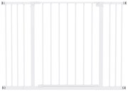 PawHut Barierka Ochronna dla Zwierząt Psów Metal Regulowana Biała 72107x76 cm | Aosom PL