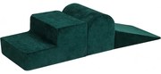 Piankowy 3-elementowy Zestaw, Plac Zabaw Dla Dziecka, Welurowy, Ciemnozielony - Meowbaby®