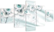 Obraz - Turkusowe kwiaty róży (125x70 cm)