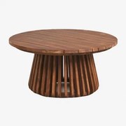 Okrągły Stolik Kawowy Ogrodowy Ø80 Cm Z Drewna Akacjowego Mura Akacja Brąz - Sklum