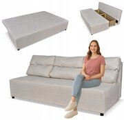 Kanapa sofa KIMO funkcja spania pojemnik Family Meble Hunter beż welur