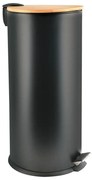 Stalowy kosz na śmieci z pedałem w kolorze matowej czerni 30 l Adonis – Spirella