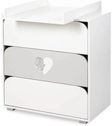 Komoda dla dzieci MAJA 80cm biała/szara z przewijakiem LITTLE SKY