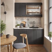 Pojedyncza kuchnia anthracite country house/gold kraft oak 140x60x81.6 fame-line