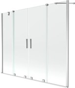 Mexen Velar Duo parawan nawannowy 2-skrzydłowy rozsuwany 190 x 150 cm, transparent, chrom - 896-190-000-02-01