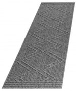 Dywan zewnętrzny sznurkowy Patara Aztecki szary 80 cm x 250 cm