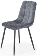 Popielate Pikowane Krzesło Metalowe A8-N35