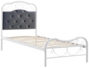 Białe łóżko metalowe 90 x 200 cm N3-C40