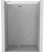 Mexen Lunar drzwi prysznicowe uchylne lewe 130 cm, transparent, złote - 834-130-000-50-00-L