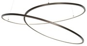 Designerska lampa wisząca brązowa 72 cm z wbudowaną diodą LED z 3-stopniowym ściemniaczem - RowanDesignerski Oswietlenie wewnetrzne