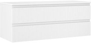 Mexen Rivel szafka łazienkowa podumywalkowa 120 cm z blatem, 2 szuflady, ryflowana , biała mat - 91A20-12047-2-BFFC01
