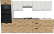 Meble kuchenne dąb artisan + biały L5-M68