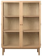 Witryna z litego drewna dębowego 140x100 cm Elba – Unique Furniture