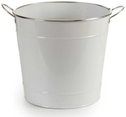 Osłonka na doniczkę typu wiaderko, cynkowa, biała