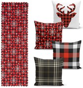 Zestaw 4 świątecznych poszewek na poduszki i bieżnika Minimalist Cushion Covers Snowflake