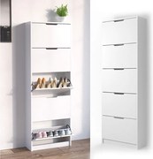 Wózek na buty biały 59x22x169 luca