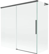 Mexen Rox L parawan nawannowy 2-skrzydłowy rozsuwany 160 + 70 x 150 cm, transparent, gun gray szczotkowany - 8C9L-160-070-66-00