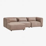 Sofa Modułowa Fogler 3-częściowa, Lewa, Z Leżanką Sztruksu Camel - Sklum