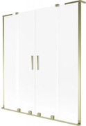 Mexen Velar L Duo parawan nawannowy 2-skrzydłowy rozsuwany 140 x 150 cm, szron, złoty - 896-140-003-32-50