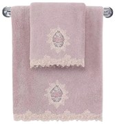 Ręcznik kąpielowy DESTAN 85x150 cm z koronką Fioletowy / Lila