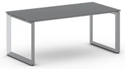 Biurko PRIMO INSPIRE, 180x90 cm, szaro-srebrna podstawa, grafit