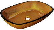 Mexen Araks szklana umywalka nablatowa 54 x 39 cm, złota - 24155450