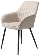 Beżowy tapicerowany fotel jadalniany z podłokietnikami Nolan – Unique Furniture