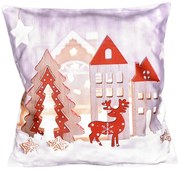 Świąteczna poszewka na poduszkę Dekoracjaczerwona, 40 x 40 cm